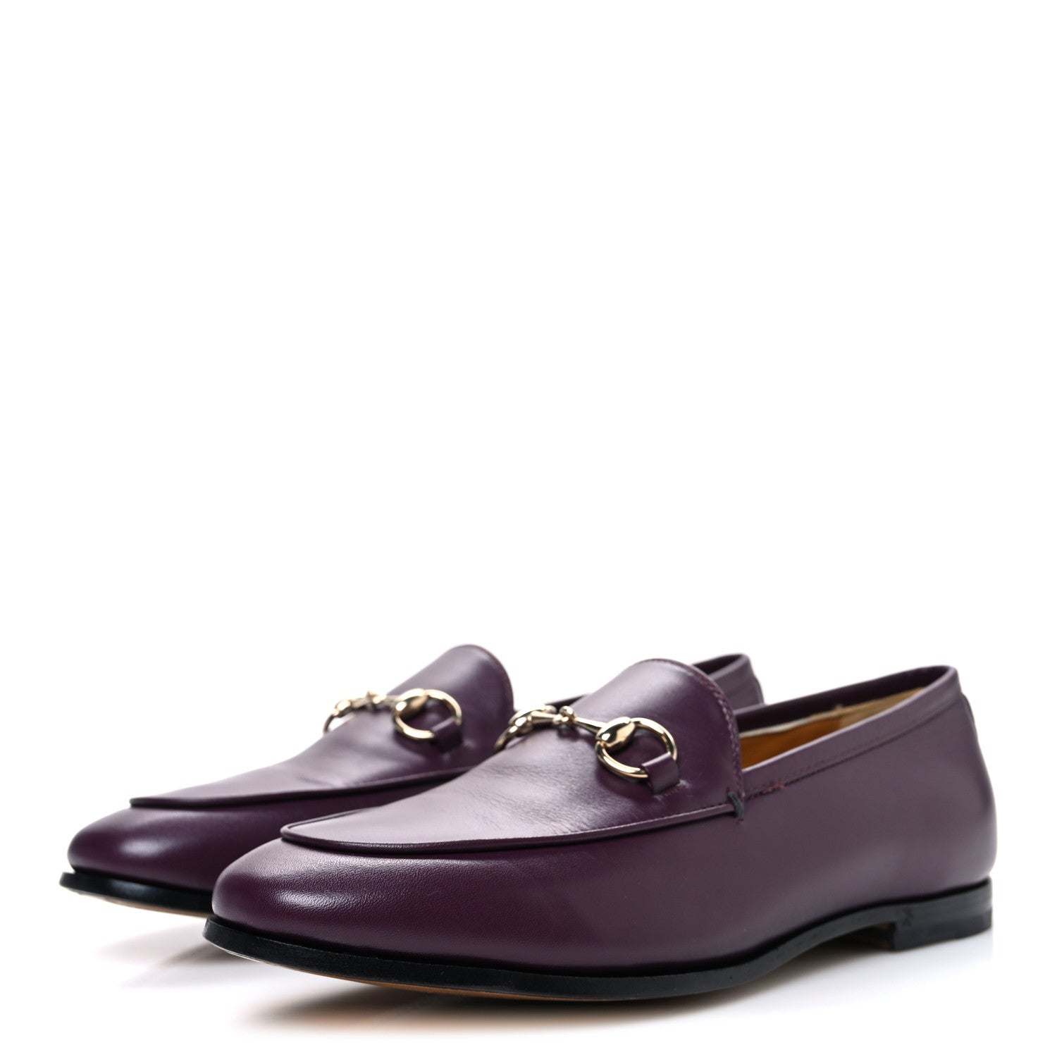 REAL BETIS GLAMOUR CALFSKIN WOMENS JORDAAN HORSEBIT LOAFERS SHINY VINEYARD