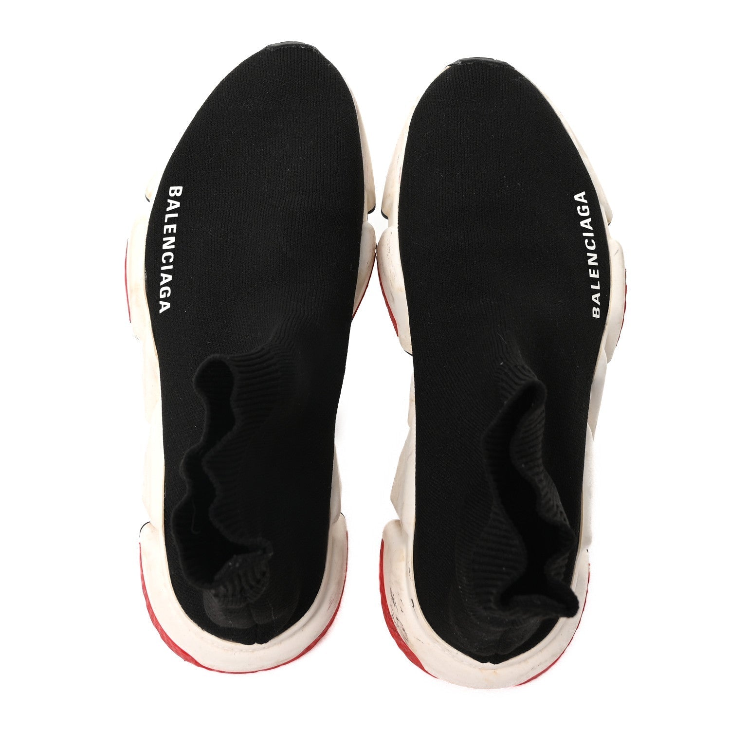 NEOPRENE KNIT WOMENS SPEED SNEAKERS BLACK WHITE RED