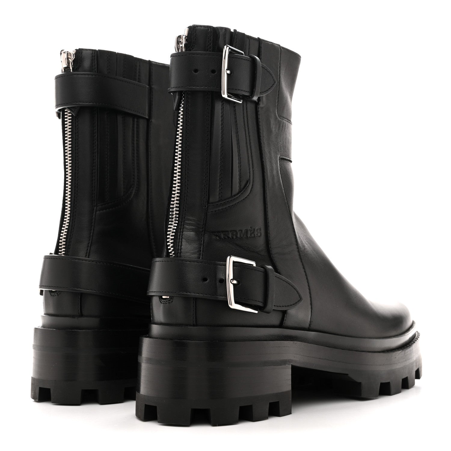 CALFSKIN JAIME ANKLE BOOTS BLACK