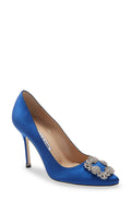 MANOLO BLAHNIK HANGISI 105 PUMP IN SATIN