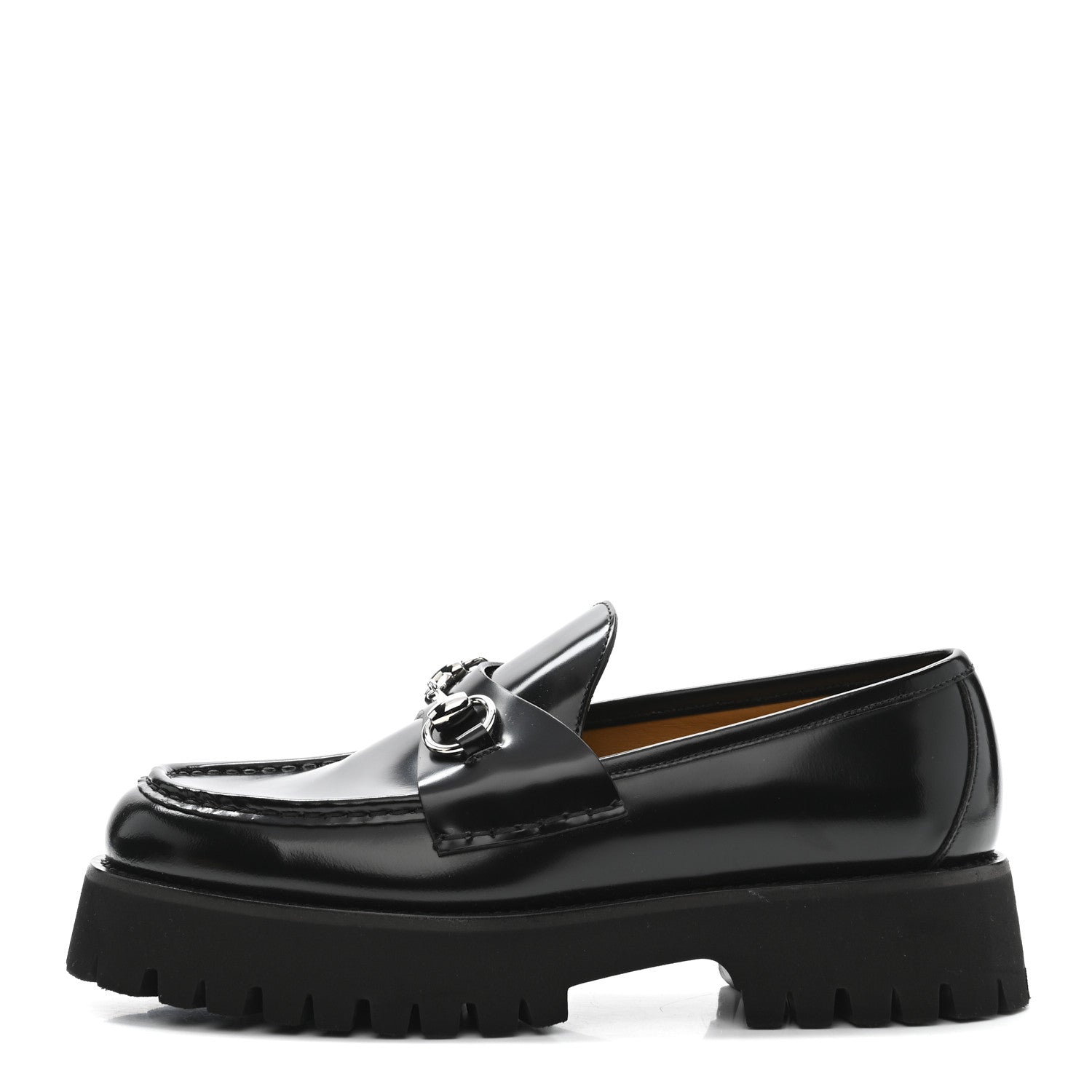 CORDOVAN LUX WOMENS HORSEBIT 45MM PLATFORM LOAFERS BLACK