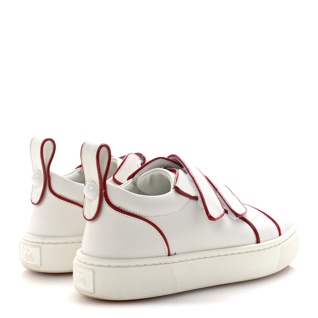 CALFSKIN MAXI TOYOTOTOY FLAT SNEAKERS WHITE RED