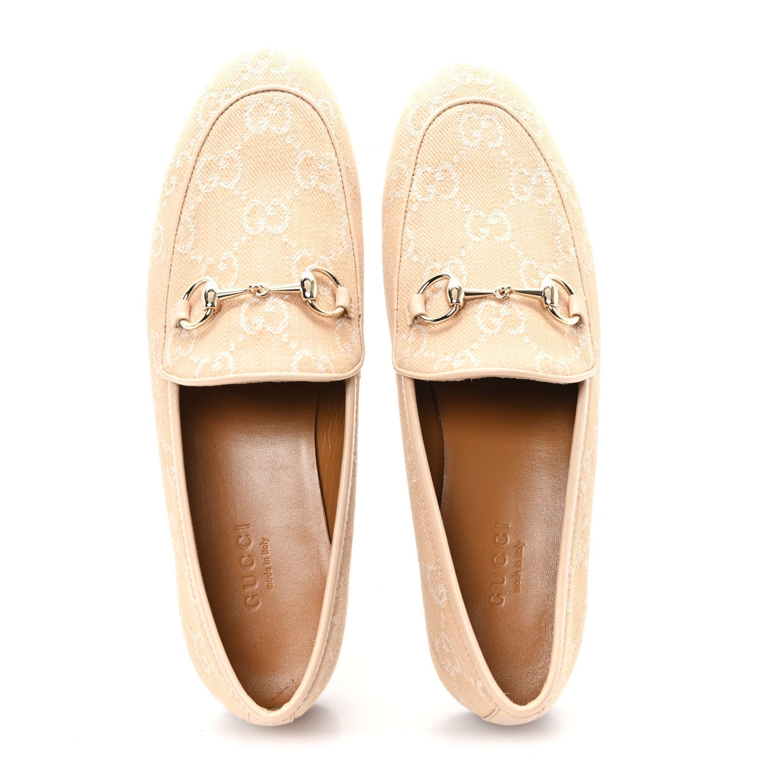 CANVAS GG MONOGRAM HORSEBIT WOMENS JORDAAN LOAFERS SOUFFLE ROSE