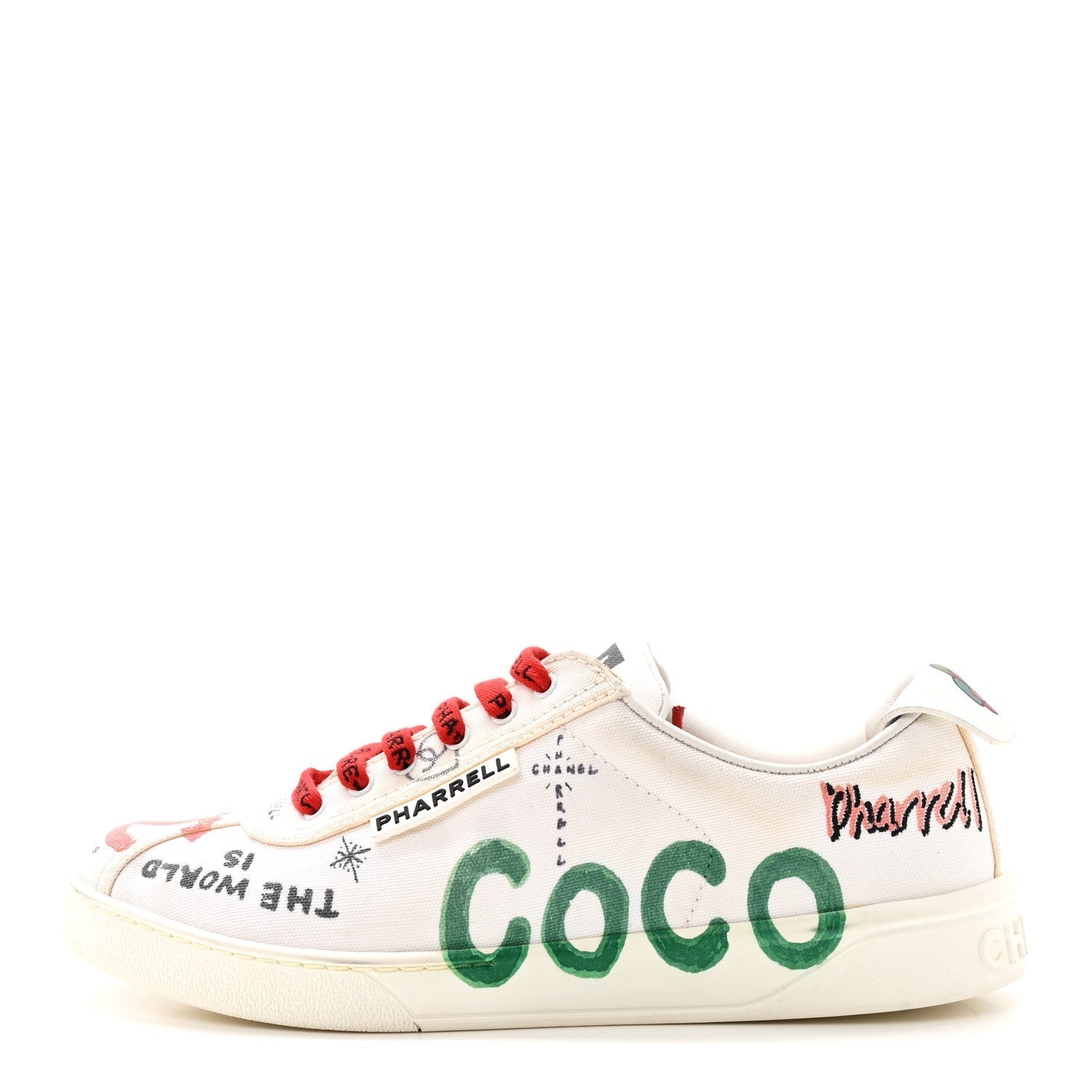 X PHARRELL WILLIAMS CANVAS WOMENS SNEAKERS WHITE MULTICOLOR