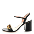 LIFFORD CALFSKIN GG MARMONT ANKLE WRAP 105MM SANDALS BLACK