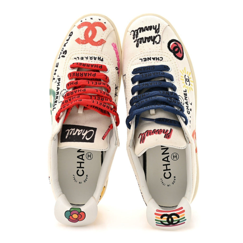 X PHARRELL WILLIAMS CANVAS WOMENS SNEAKERS WHITE MULTICOLOR