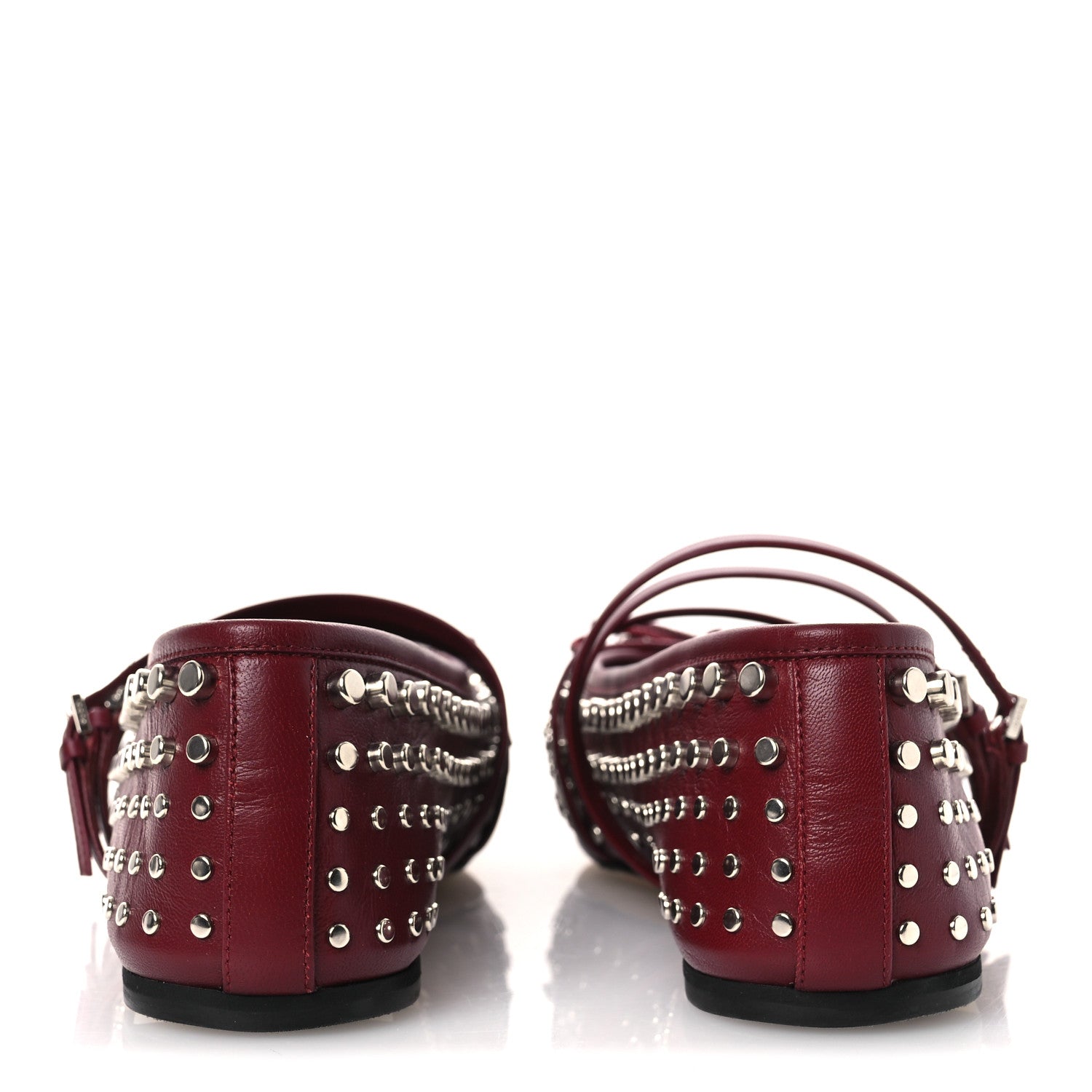 NAPPA CARMAQUE STUDDED HORSEBIT BALLET FLATS ROSSO ANCORA