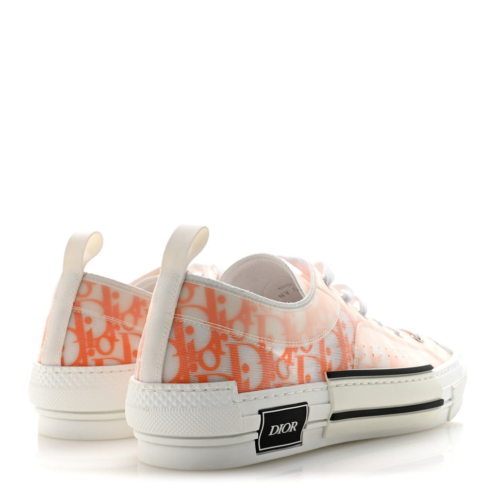TECHNICAL CANVAS OBLIQUE MENS B23 LOW TOP SNEAKERS WHITE ORANGE
