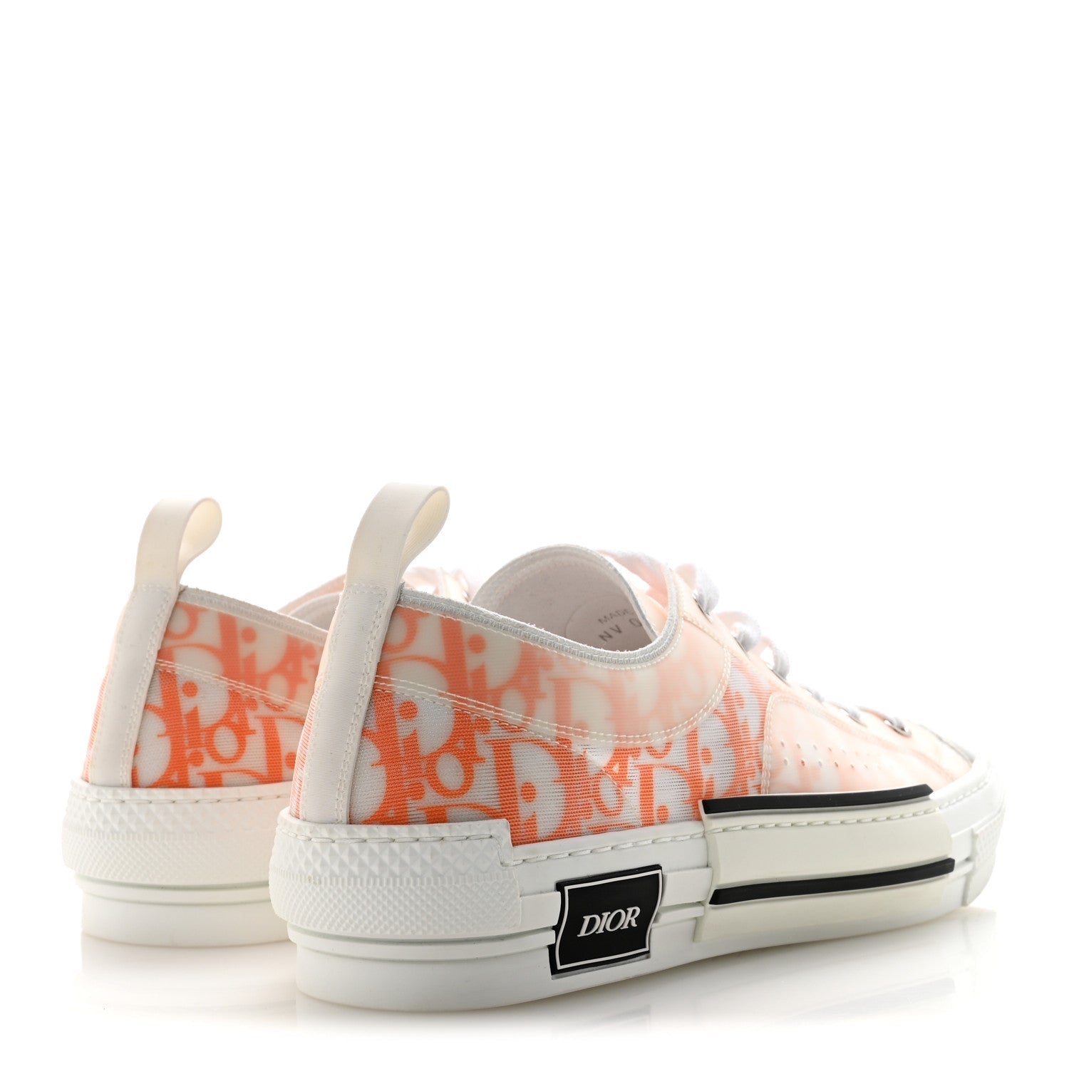 TECHNICAL CANVAS OBLIQUE MENS B23 LOW TOP SNEAKERS WHITE ORANGE