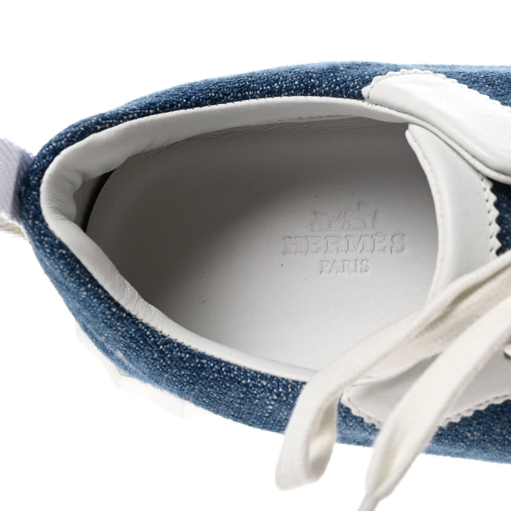 DENIM SUEDE GOATSKIN BOUNCING SNEAKERS BLEU CLAIR WHITE