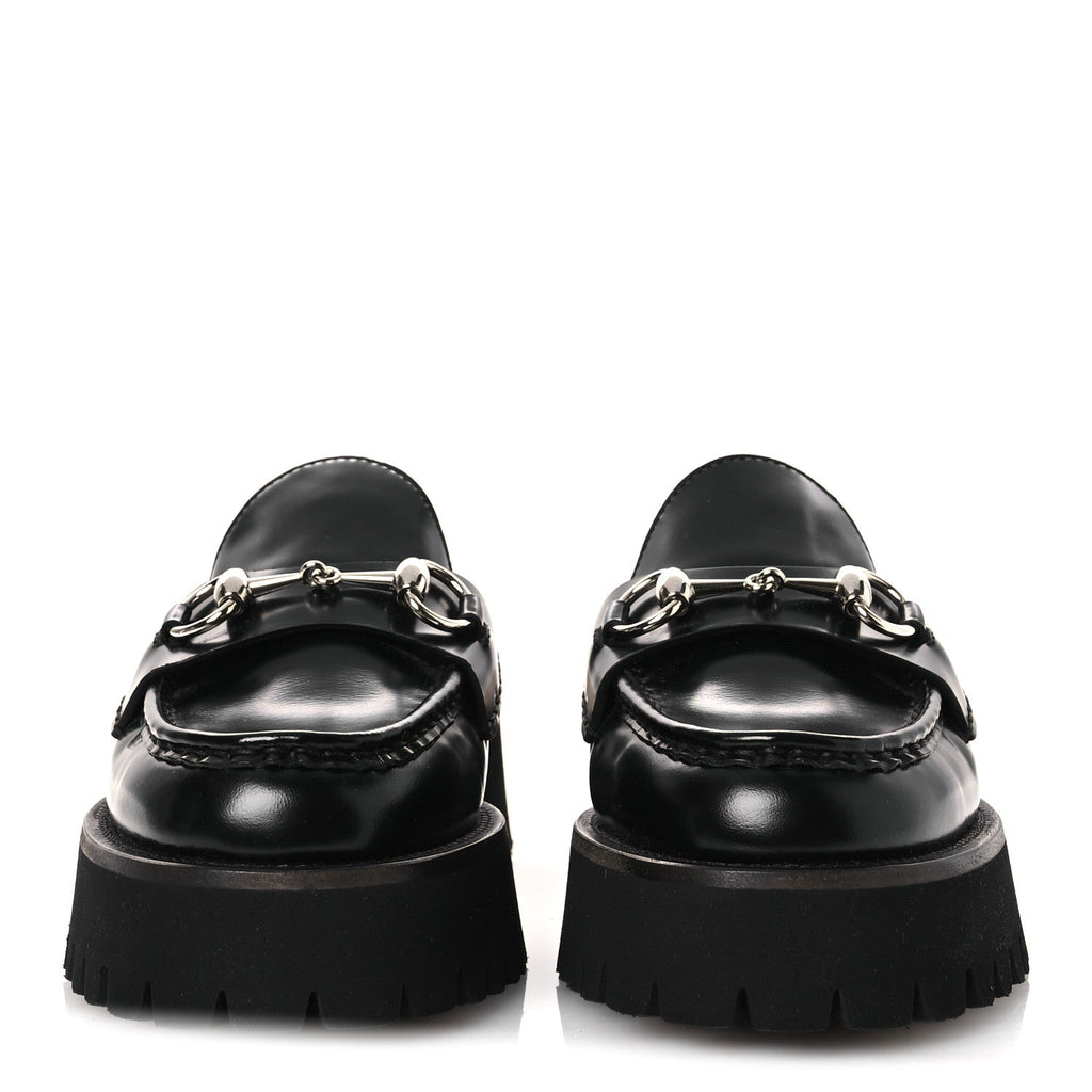 CORDOVAN LUX WOMENS SYLKE HORSEBIT PLATFORM MULES BLACK