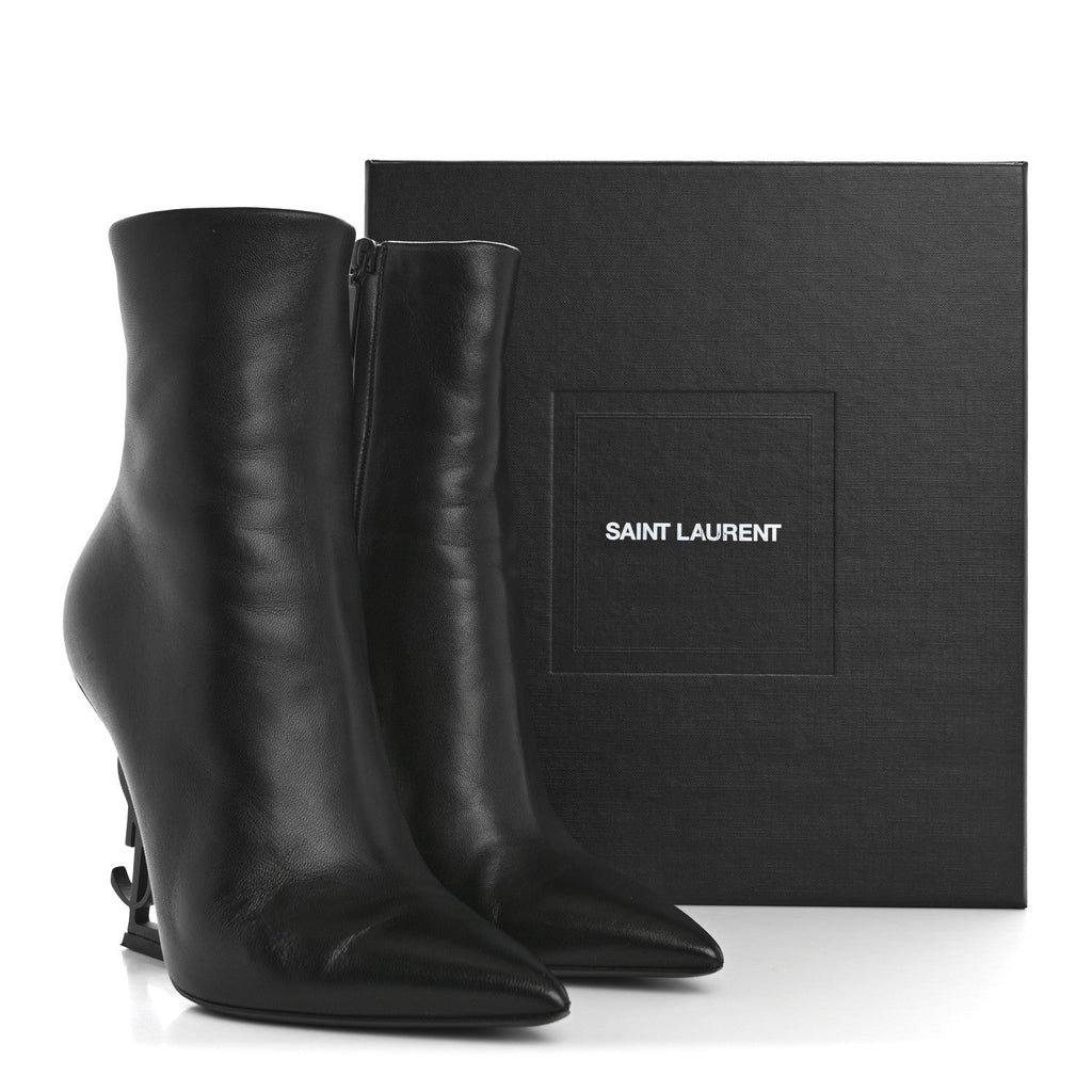 CALFSKIN OPYUM ANKLE BOOTS BLACK