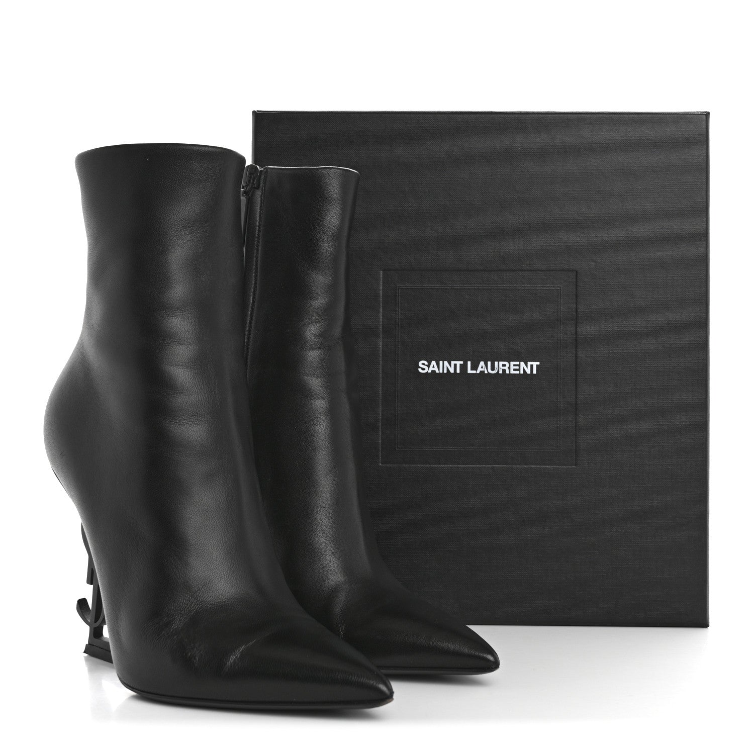 CALFSKIN OPYUM ANKLE BOOTS BLACK