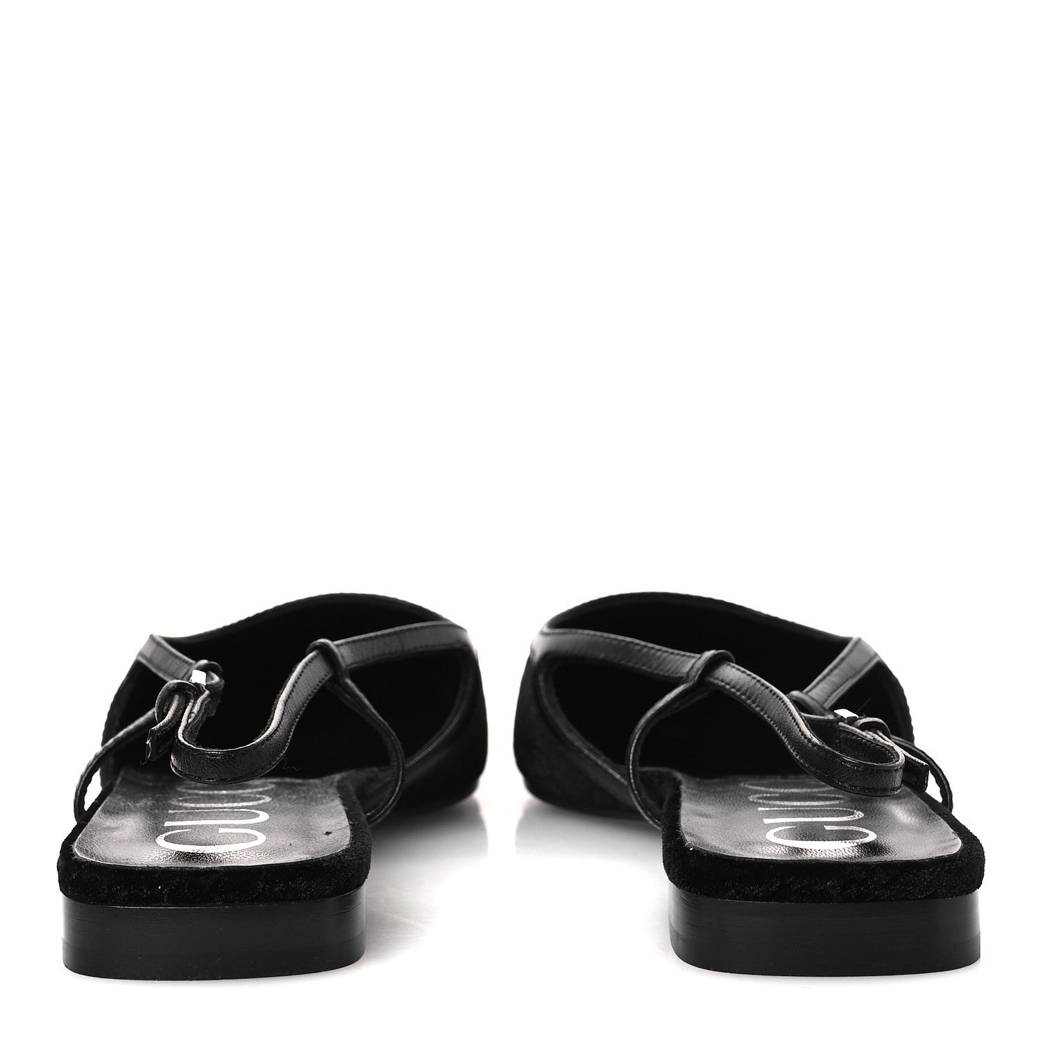 VELVET GG MONOGRAM SLINGBACK BALLET FLATS BLACK