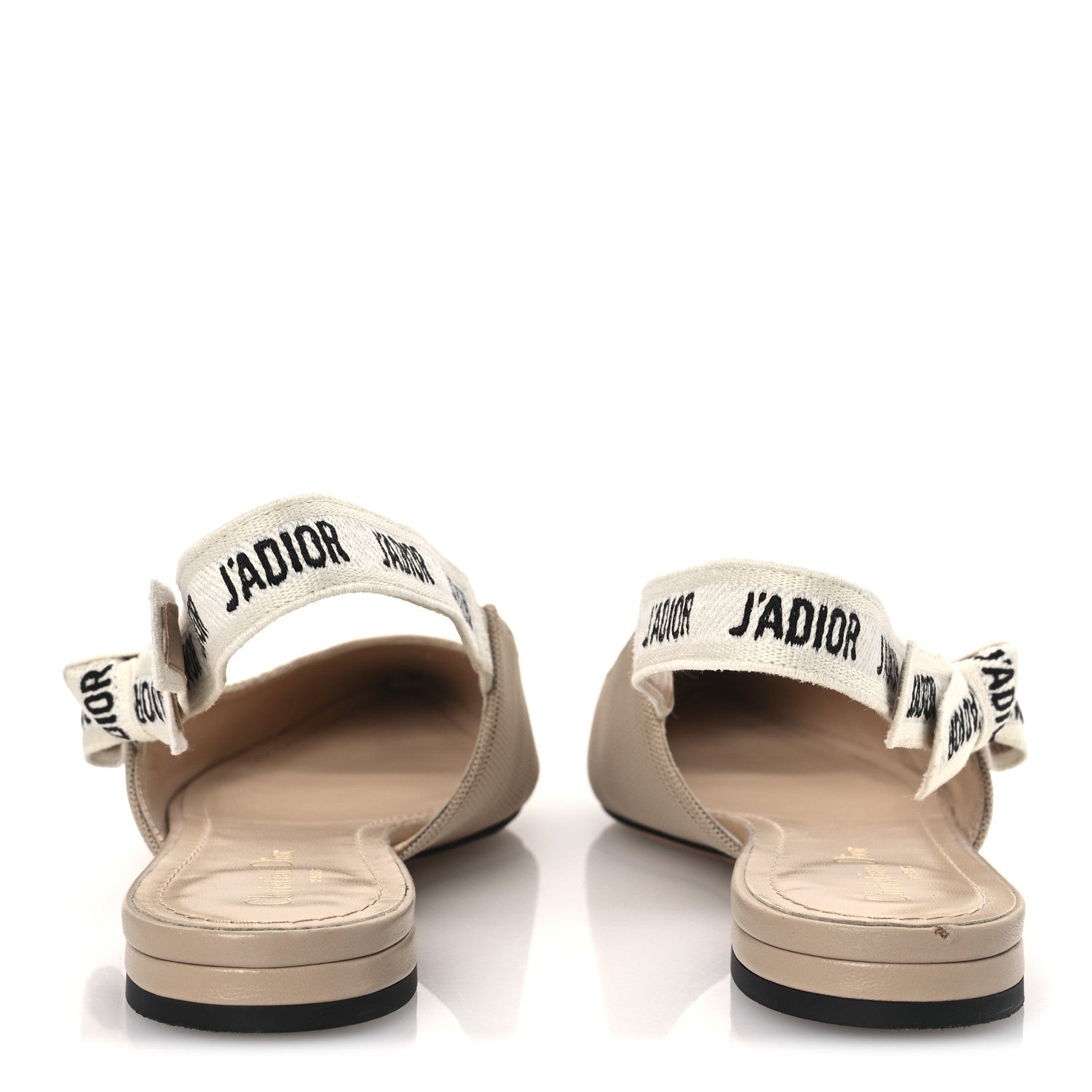 TECHNICAL CANVAS RIBBON J'ADIOR SLINGBACK BALLET FLATS POWDER NUDE