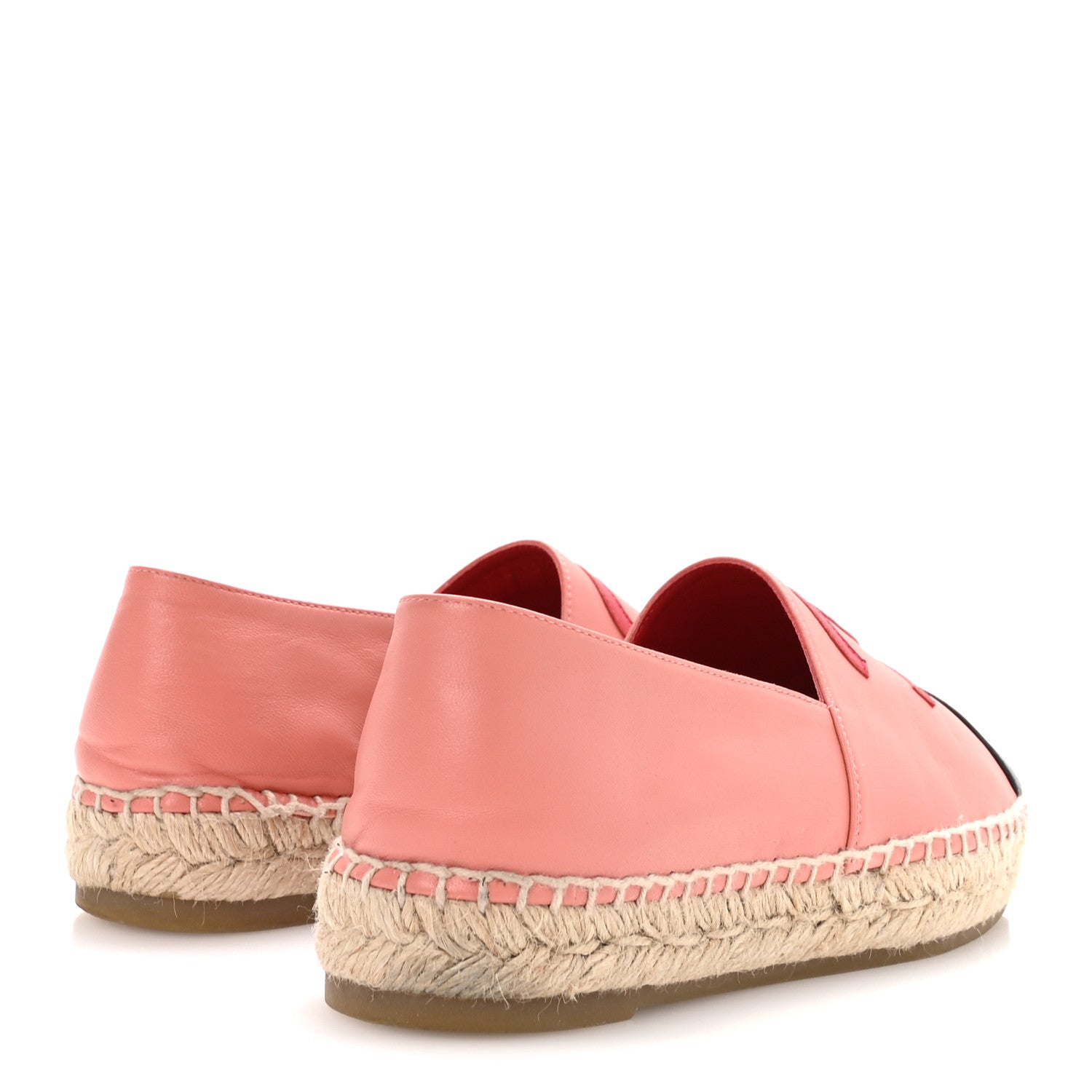 LAMBSKIN CC ESPADRILLES PINK RED BLACK