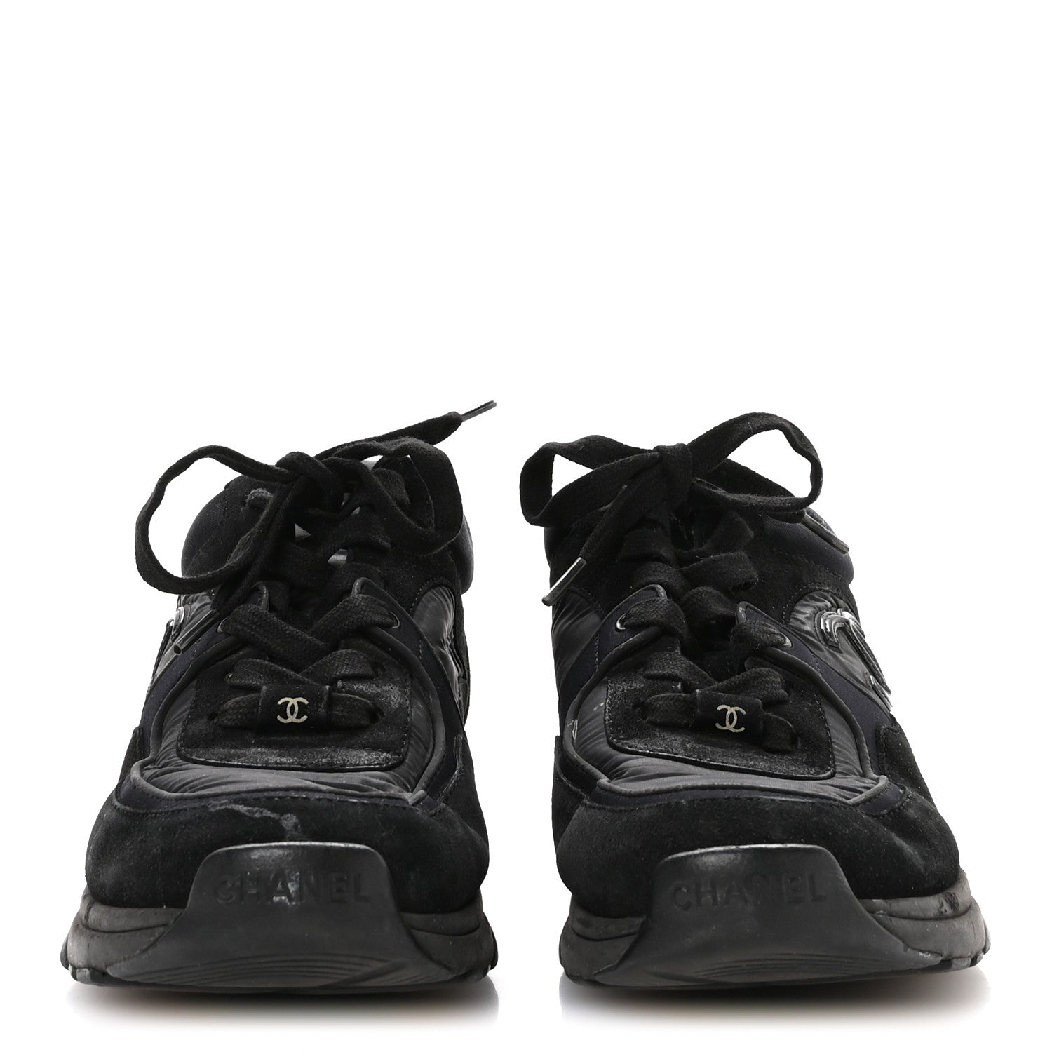 FABRIC CALFSKIN SUEDE CC SNEAKERS BLACK