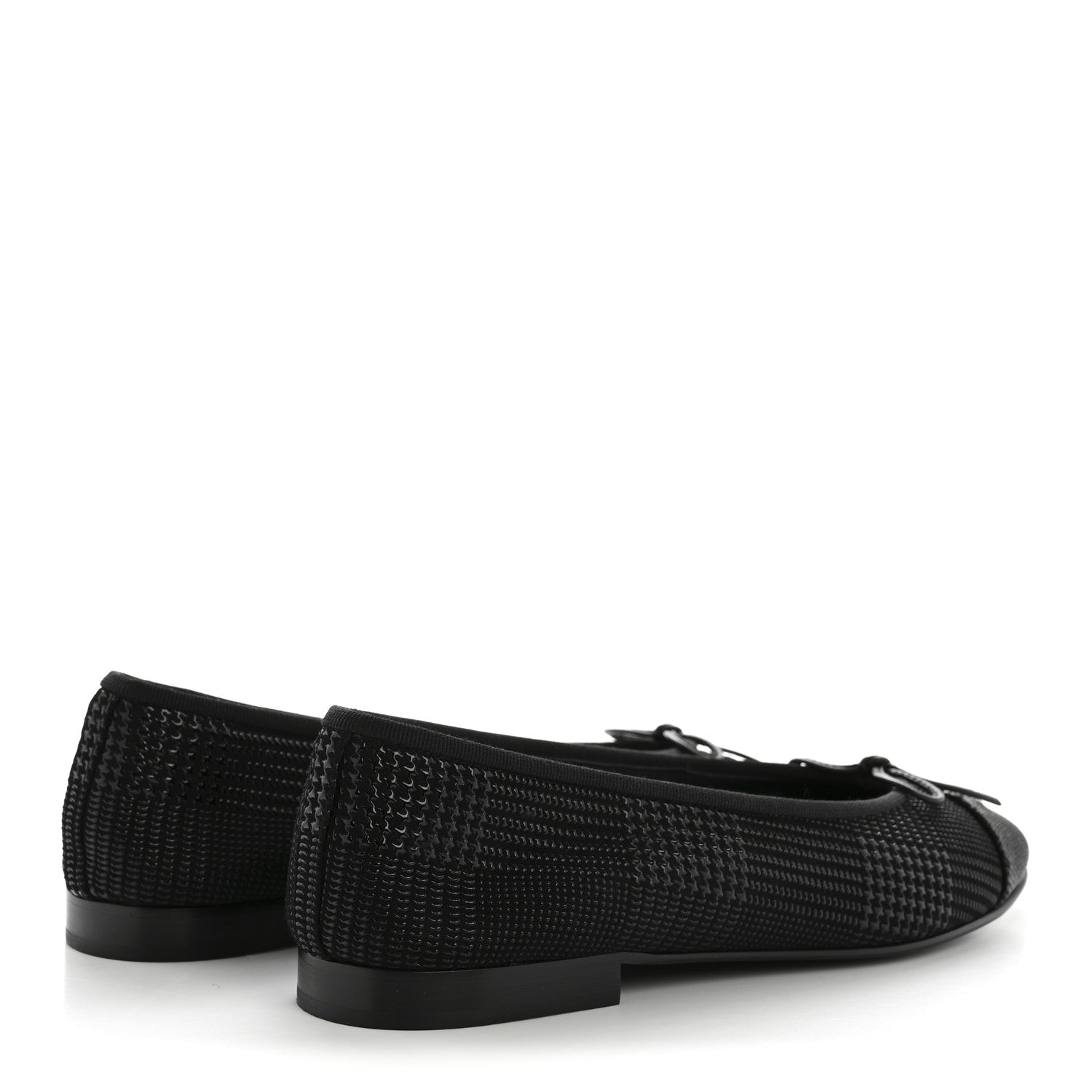 SUEDE KIDSKIN CAP TOE CC BALLERINA FLATS BLACK