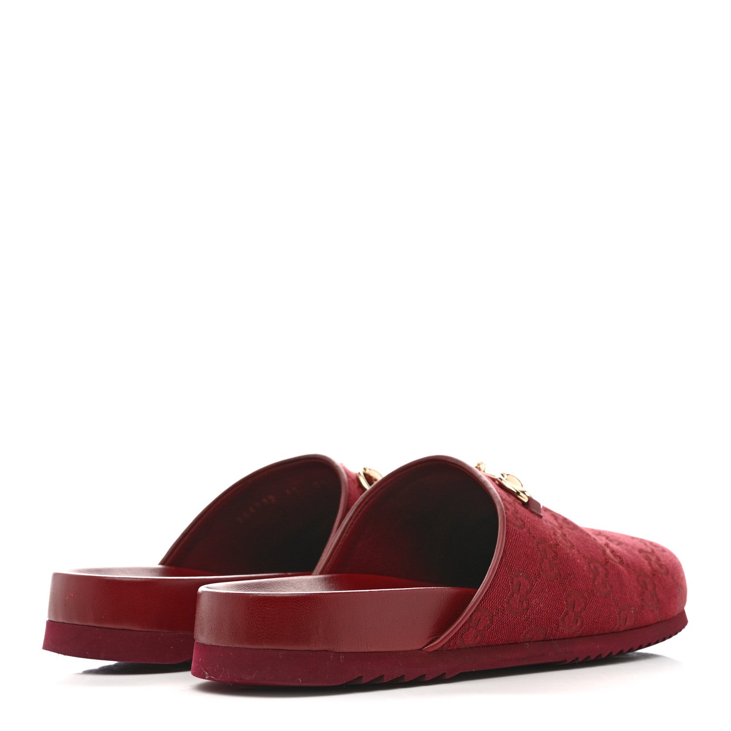 GG SUPREME MONOGRAM WOMENS HORSEBIT SLIPPERS ROSSO ANCORA