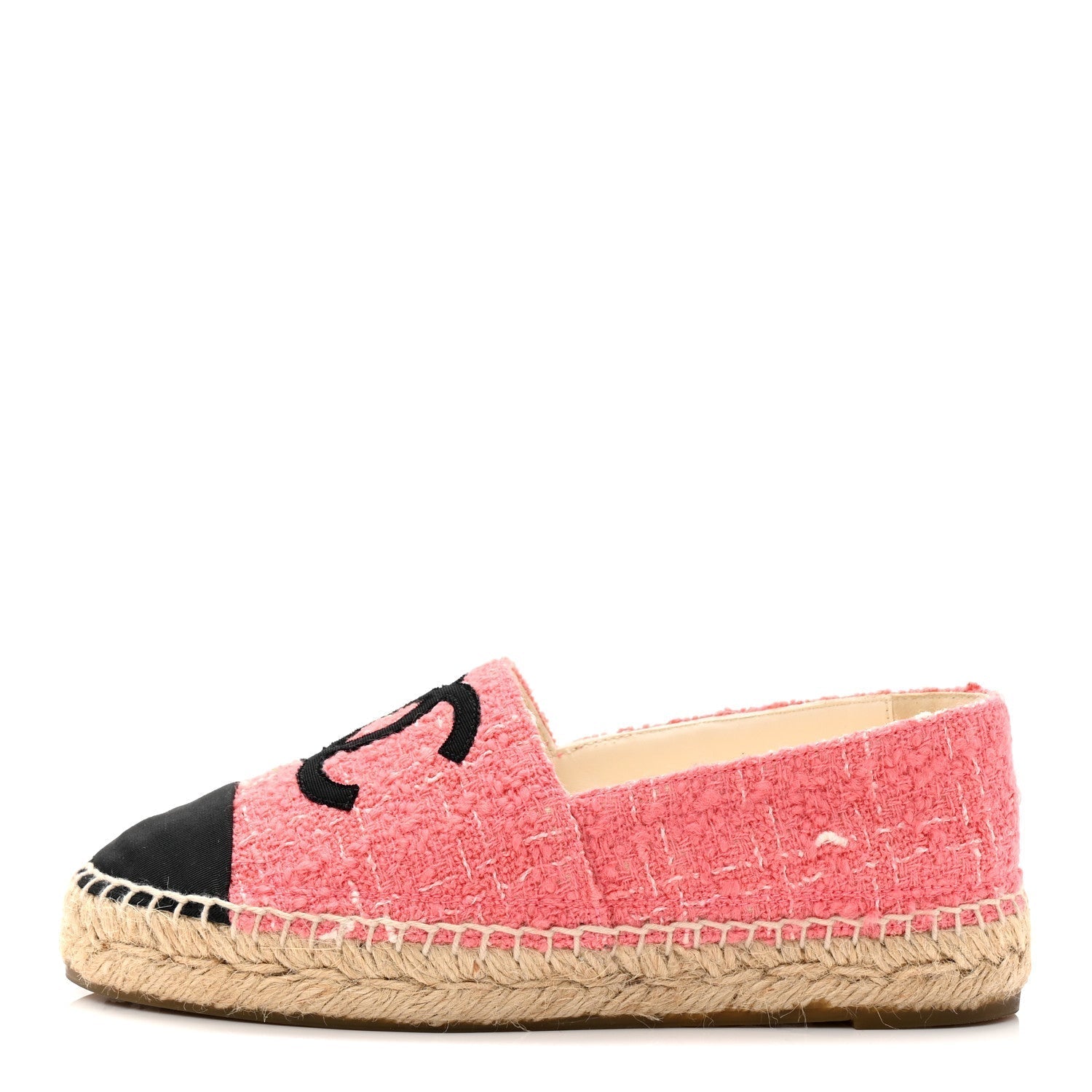 TWEED GROSGRAIN CC ESPADRILLES PINK