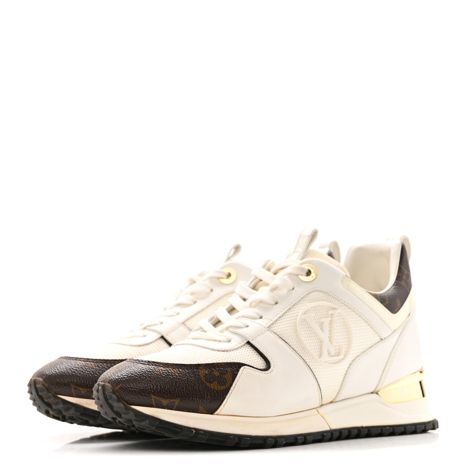CALFSKIN MONOGRAM RUN AWAY SNEAKERS WHITE