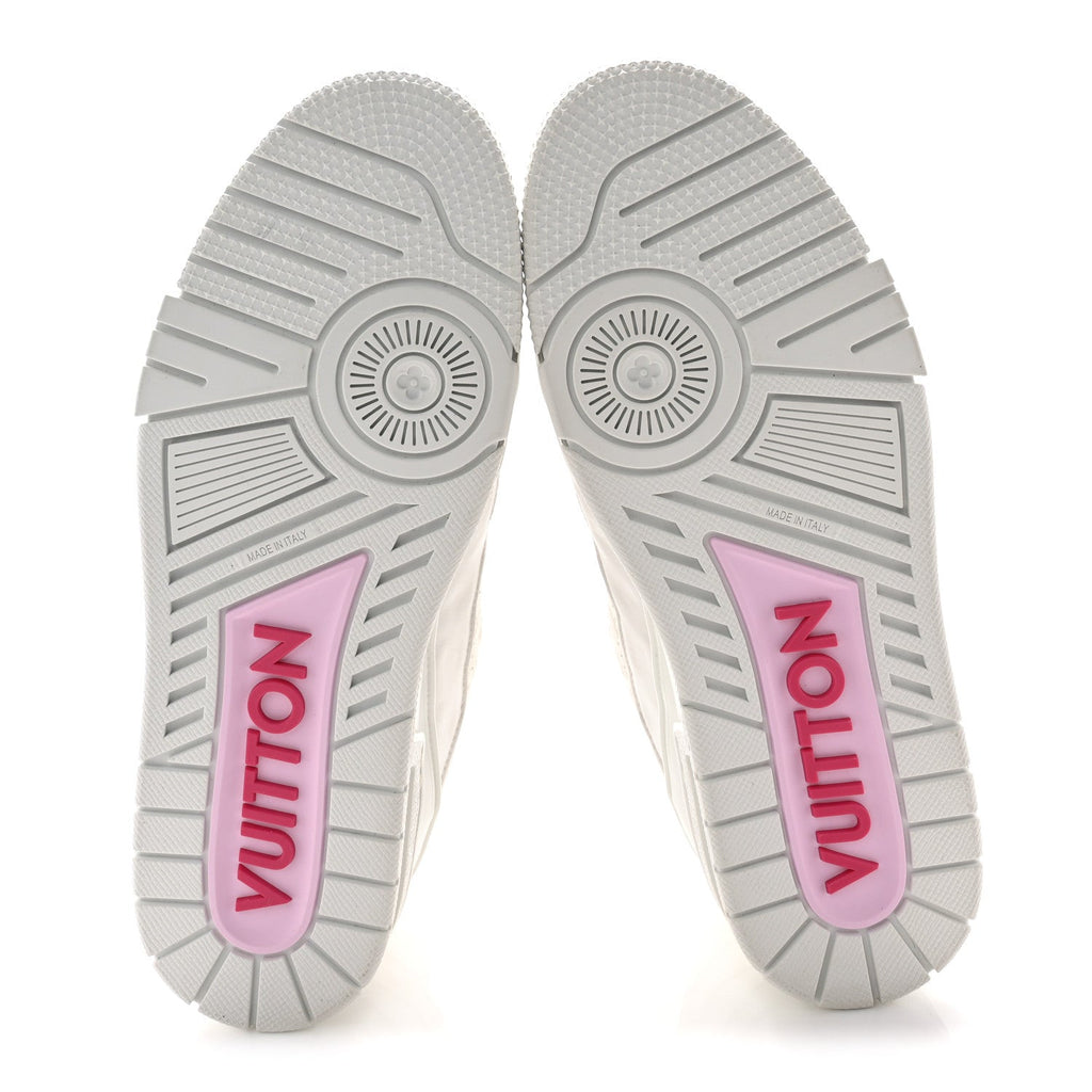 LV X TM EMBOSSED MONOGRAM CHERRY BLOSSOM LV TRAINER SNEAKERS WHITE