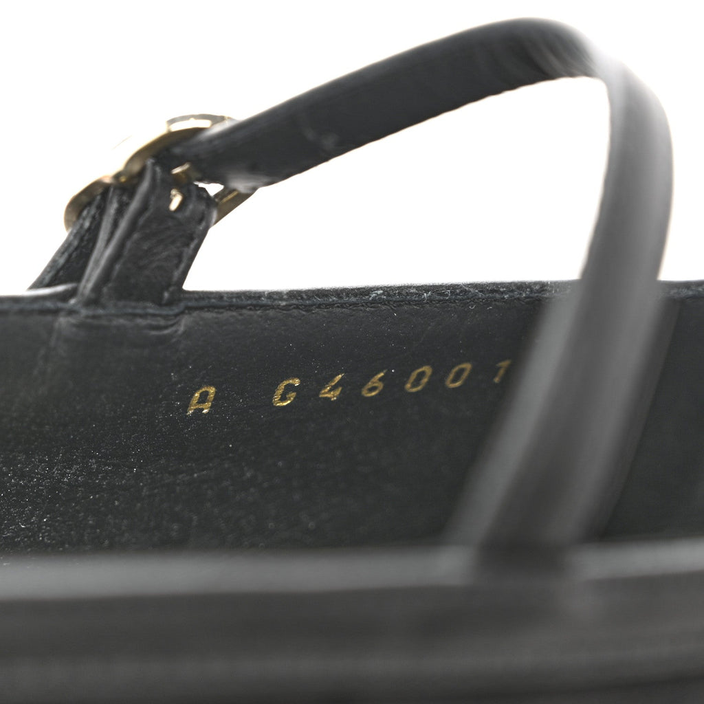 SUEDE KIDSKIN LAMBSKIN PATENT CALFSKIN CAP TOE CC MARY JANE FLATS BLACK
