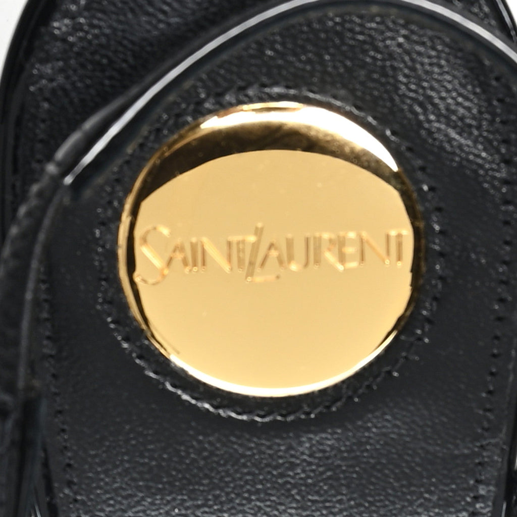 PATENT CALFSKIN JACQUELINE 75 SLINGBACK PUMPS BLACK