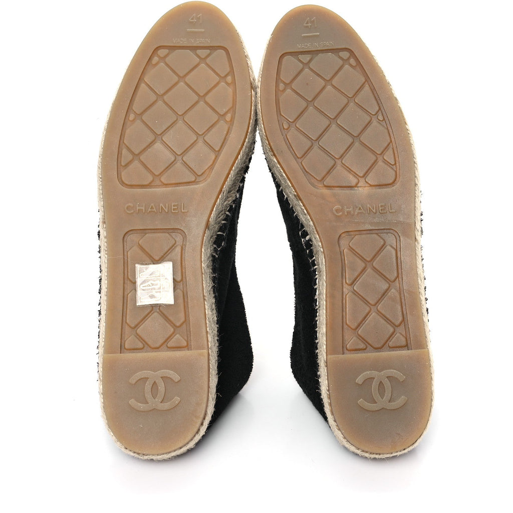 COTTON LAMBSKIN CC ESPADRILLES BLACK WHITE