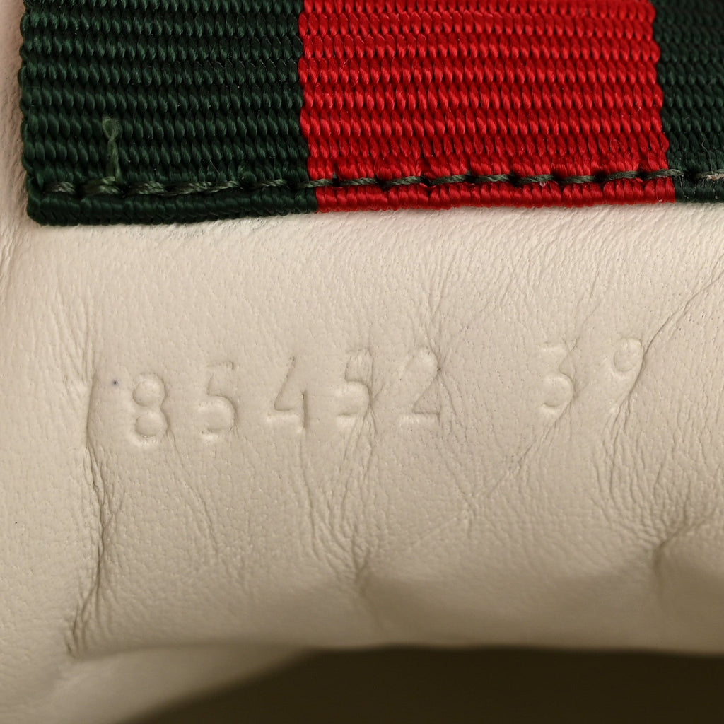 CALFSKIN GG MONOGRAM RE-WEB WOMENS SNEAKERS WHITE BEIGE EBONY