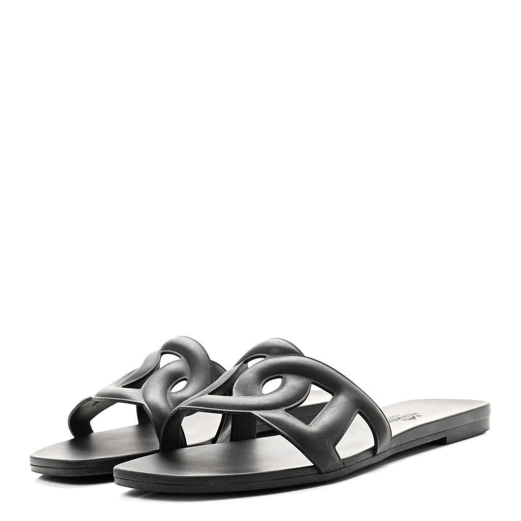 RUBBER ALOHA SANDALS BLACK