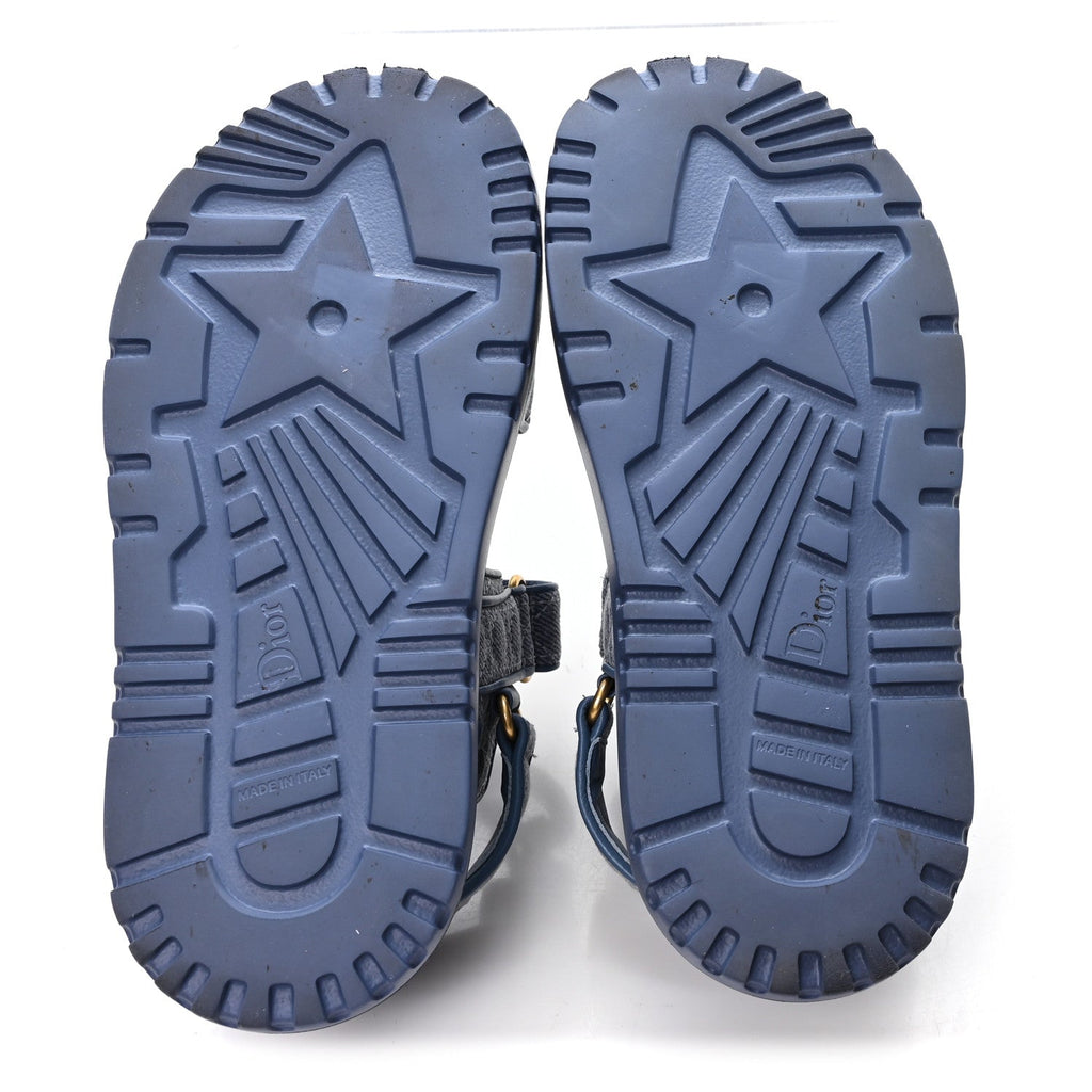 DENIM CANNAGE EMBROIDERED DIORACT SANDALS BLUE