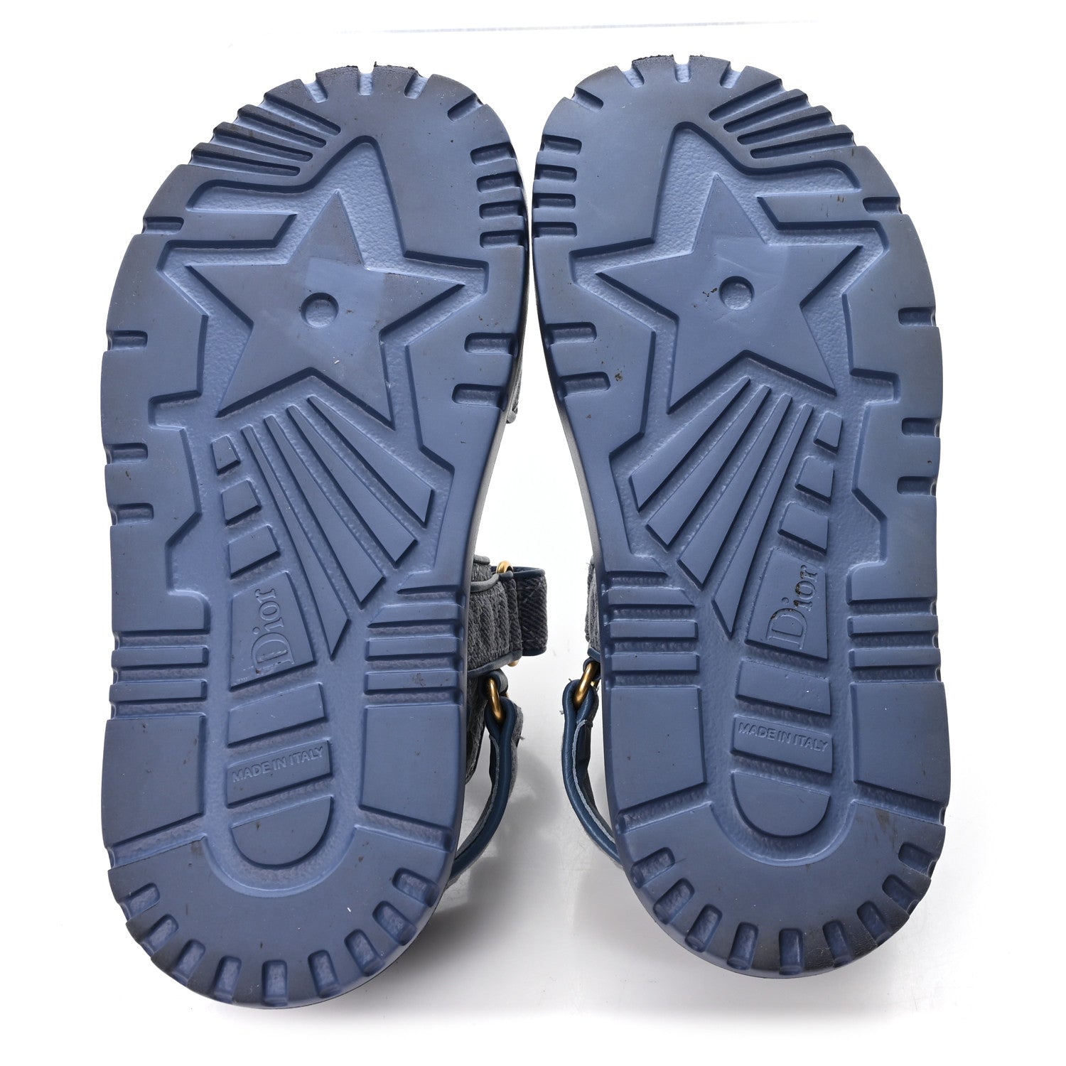 DENIM CANNAGE EMBROIDERED DIORACT SANDALS BLUE