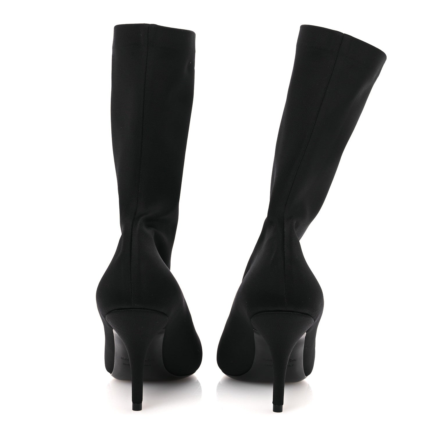 JERSEY CREPE EXTREME POINTED TOE KNIFE BOOTIES BLACK