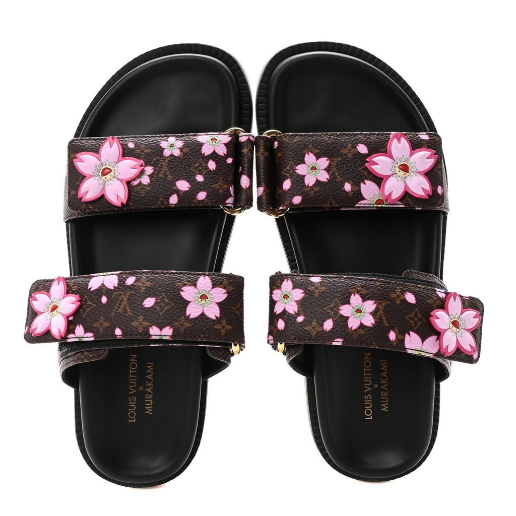 LV X TM MONOGRAM LV SUNSET FLAT COMFORT MULE SAKURA BROWN