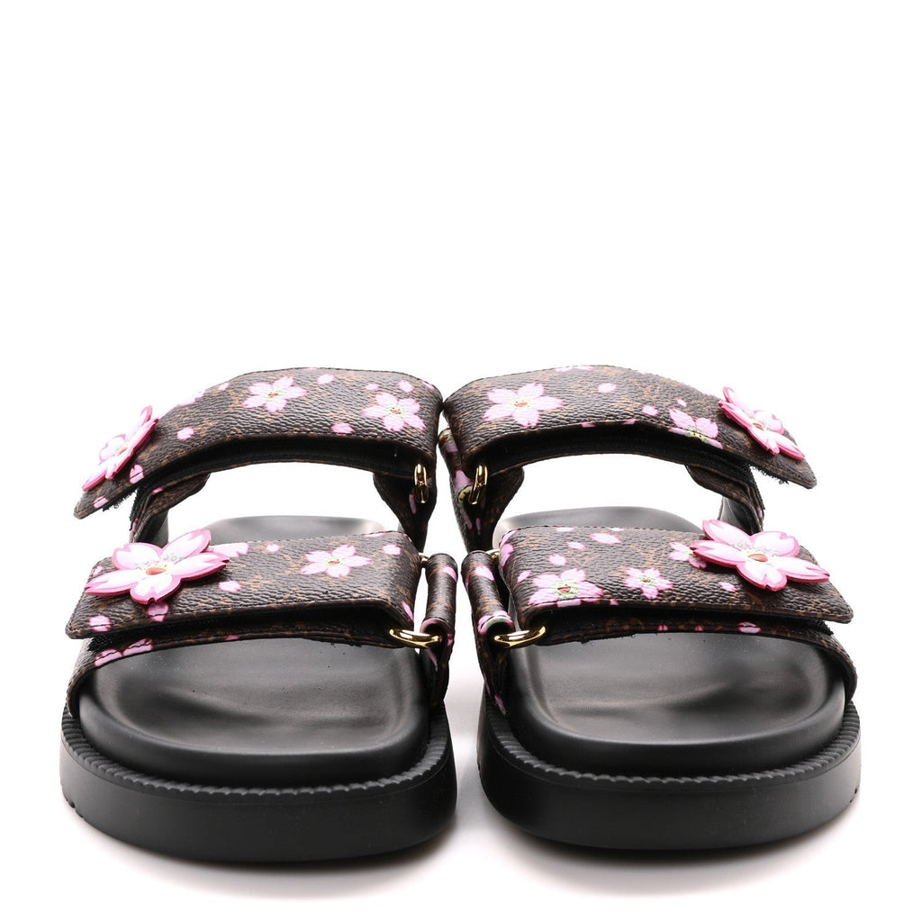 LV X TM MONOGRAM LV SUNSET FLAT COMFORT MULE SAKURA BROWN