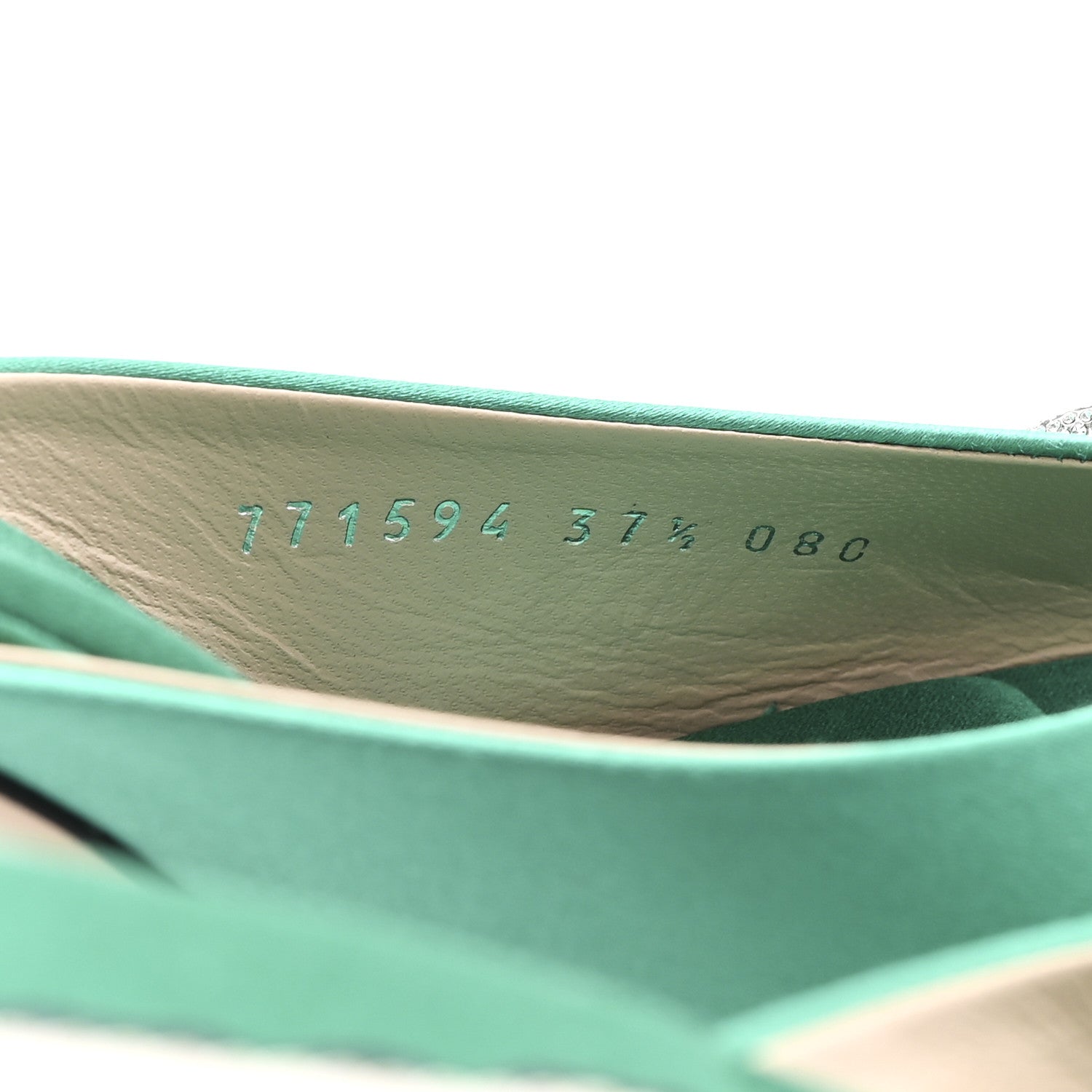 RASO SETA MALAGA KID CRYSTAL HORSEBIT SANDALS JADE CARIBBEAN GREEN