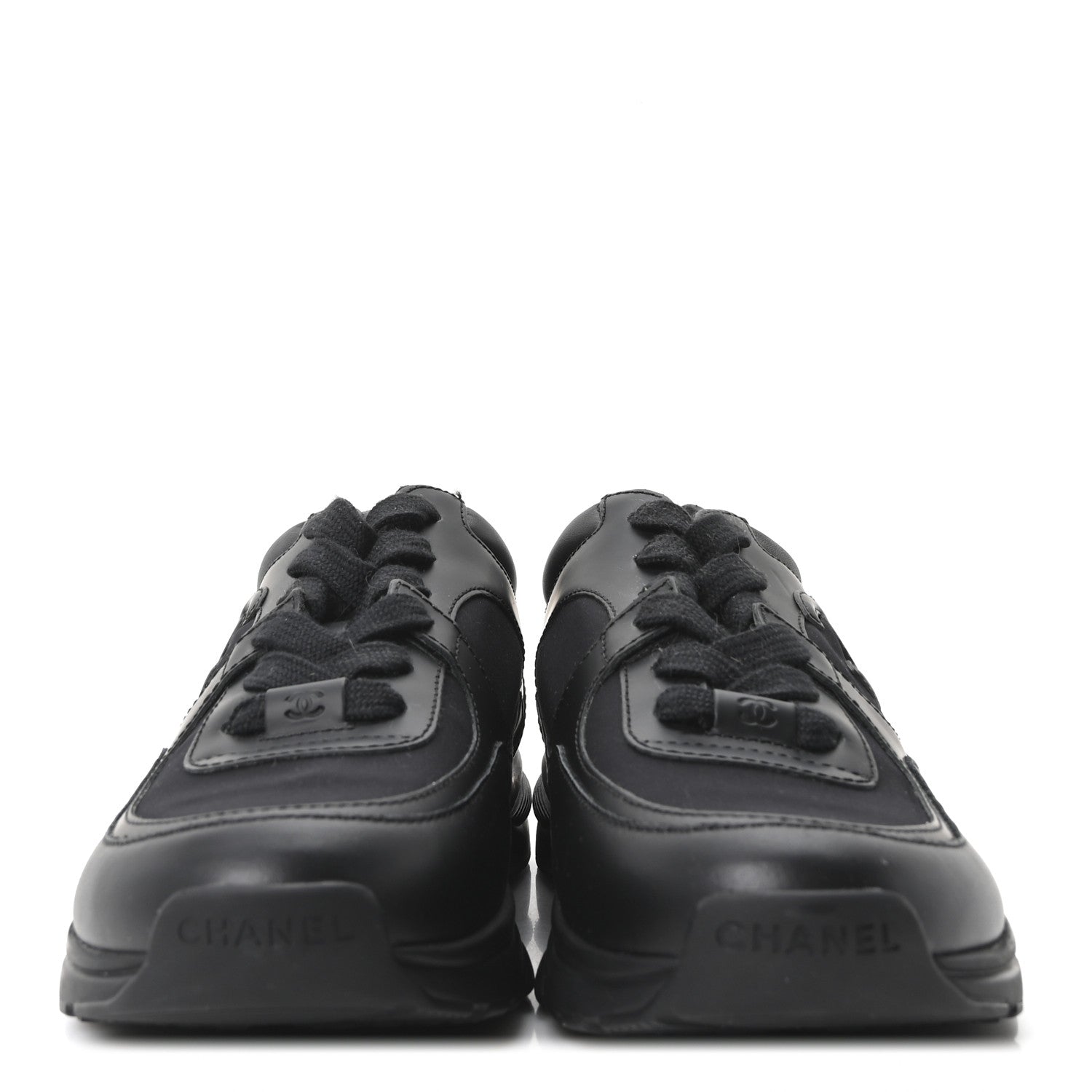 LAMBSKIN FABRIC CC UNIFORM SNEAKERS BLACK