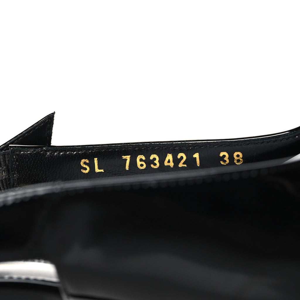 GLAZED CALFSKIN LEE SLINGBACK PUMPS BLACK