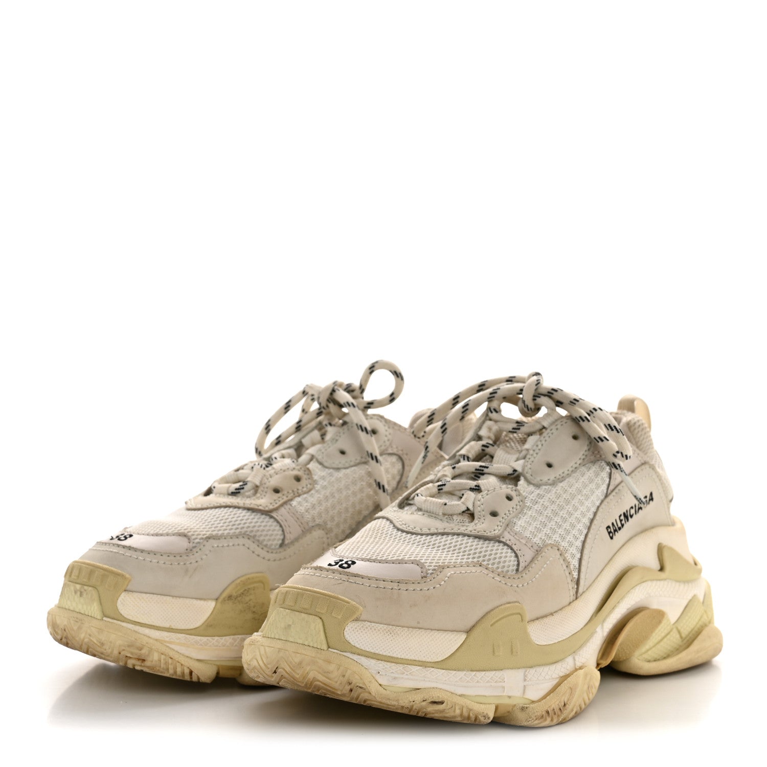 FABRIC MESH WOMENS TRIPLE S SNEAKERS WHITE