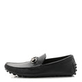 SOFT CLOVE CALFSKIN MENS HORSEBIT DRIVER LOAFERS BLACK