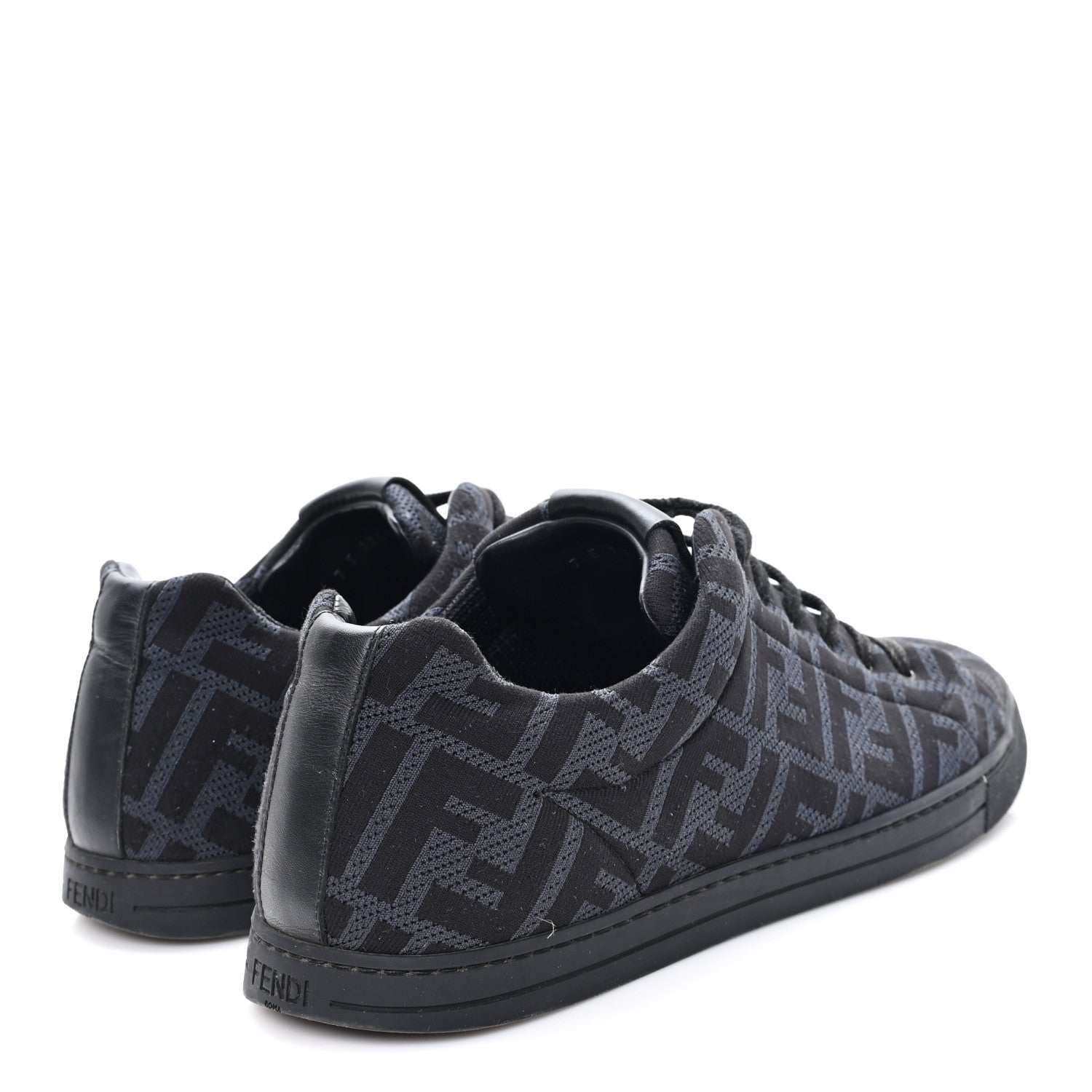 TECH FABRIC FF MENS LACE UP LOW TOP SNEAKERS BLACK