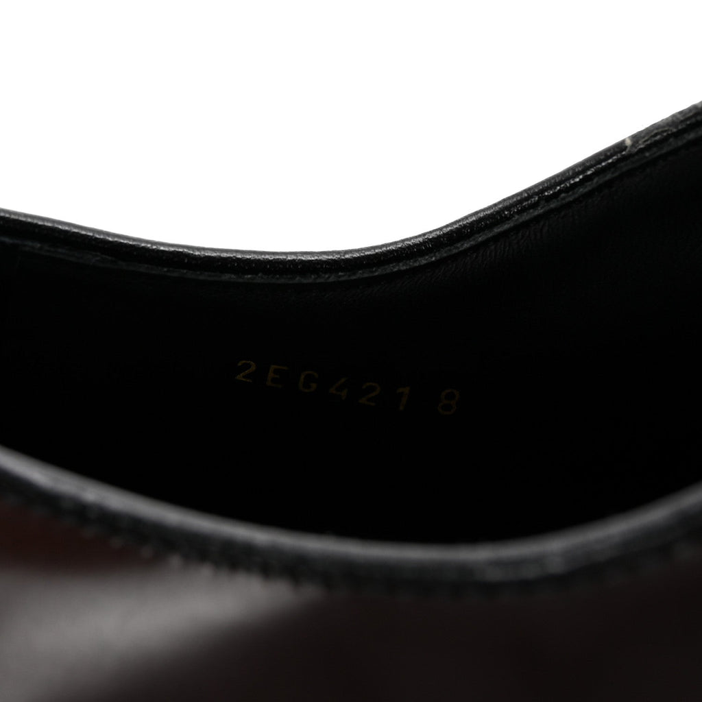 SPAZZOLATO ROIS MONOLITH 55MM DERBY LOAFERS DARK BROWN BLACK