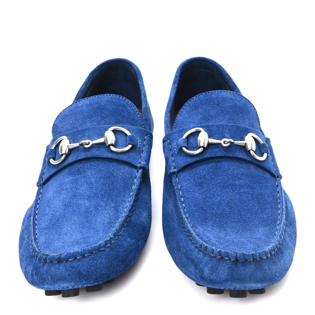 SUEDE MENS HORSEBIT DRIVER LOAFERS ROYALE
