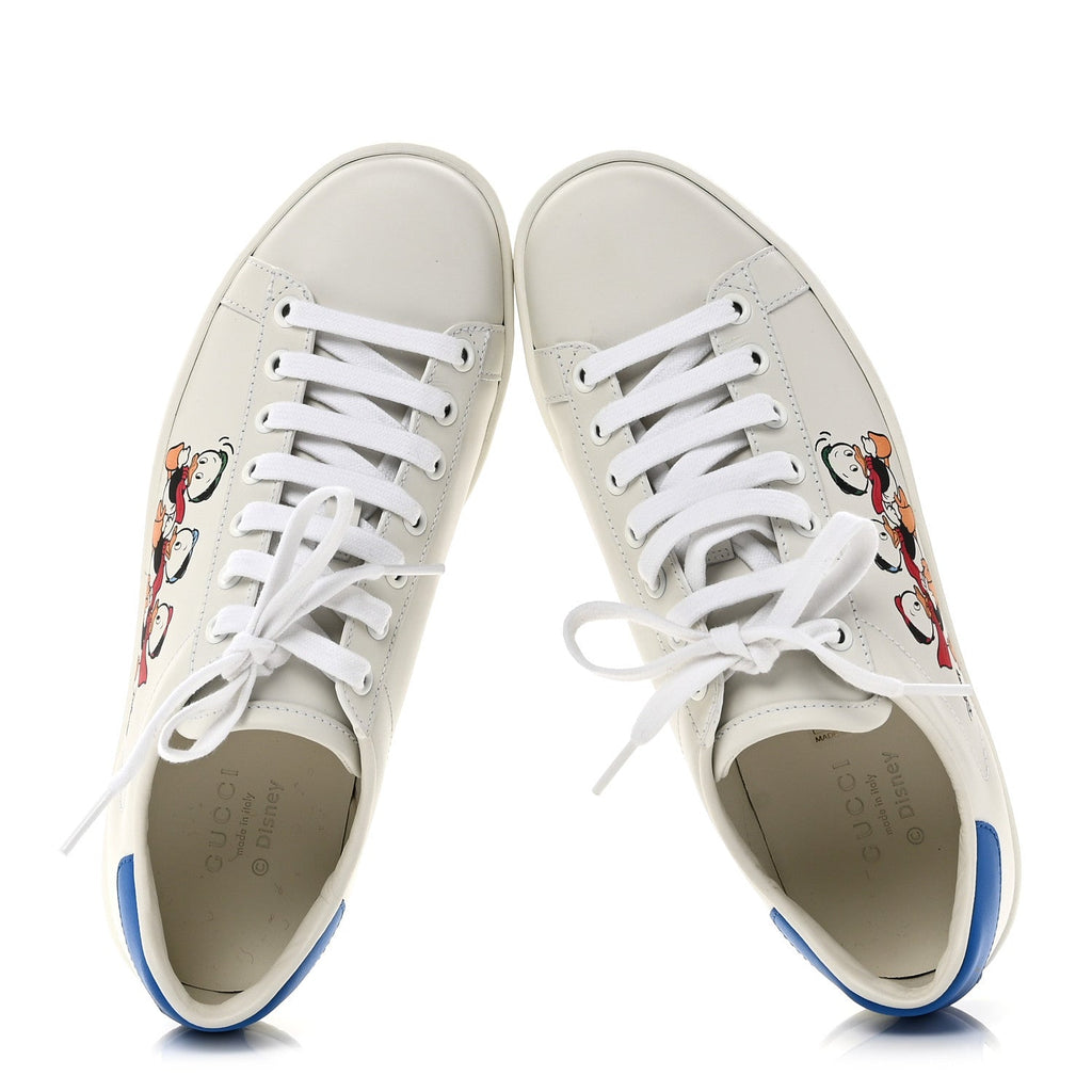 X DISNEY CALFSKIN MIRO SOFT DONALD DUCK WOMENS ACE SNEAKERS WHITE BRIGHT SPLASH
