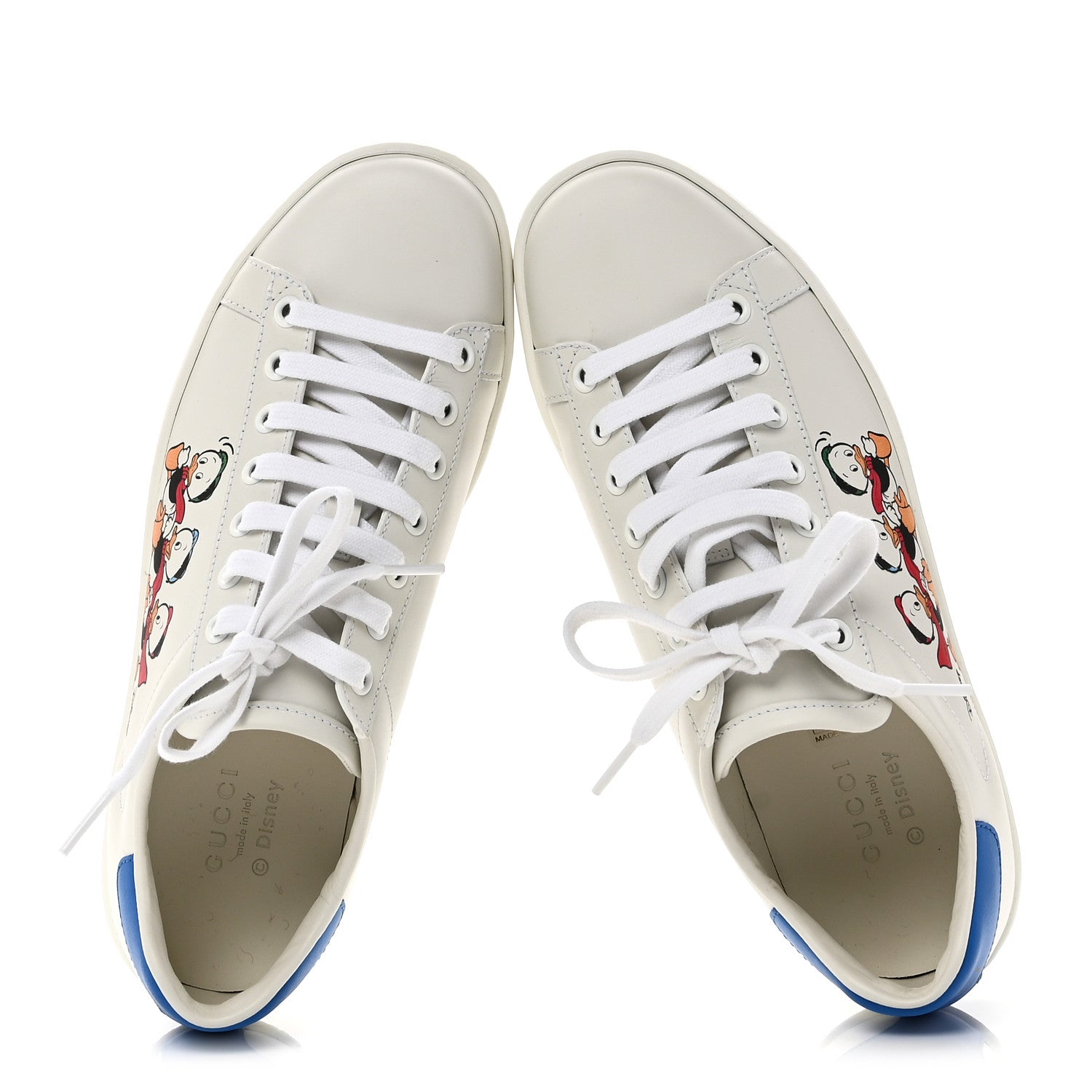 X DISNEY CALFSKIN MIRO SOFT DONALD DUCK WOMENS ACE SNEAKERS WHITE BRIGHT SPLASH