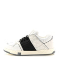 CALFSKIN MENS OPEN SKATE SNEAKERS WHITE BLACK