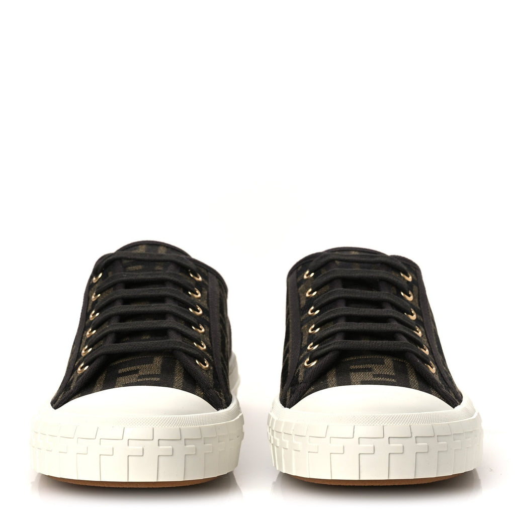 FABRIC JACQUARD RUBBER FF MENS DOMINO SNEAKERS TABACCO BLACK