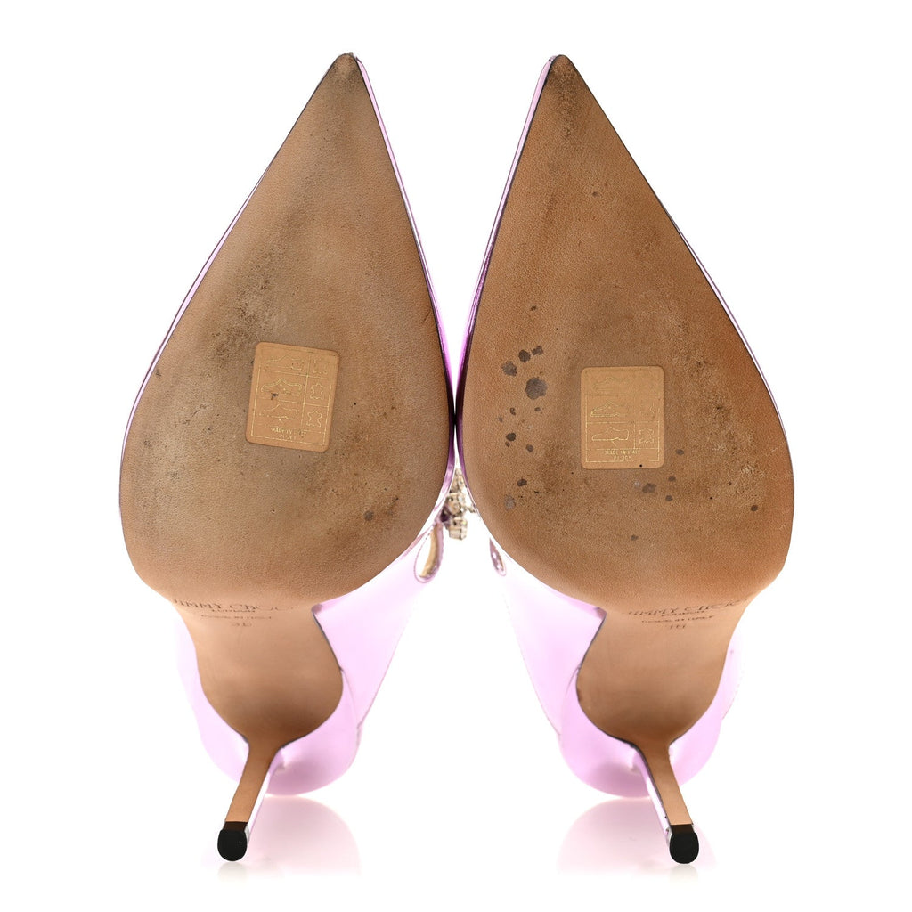 METALLIC PATENT CRYSTAL BING 100 PUMPS MAUVE