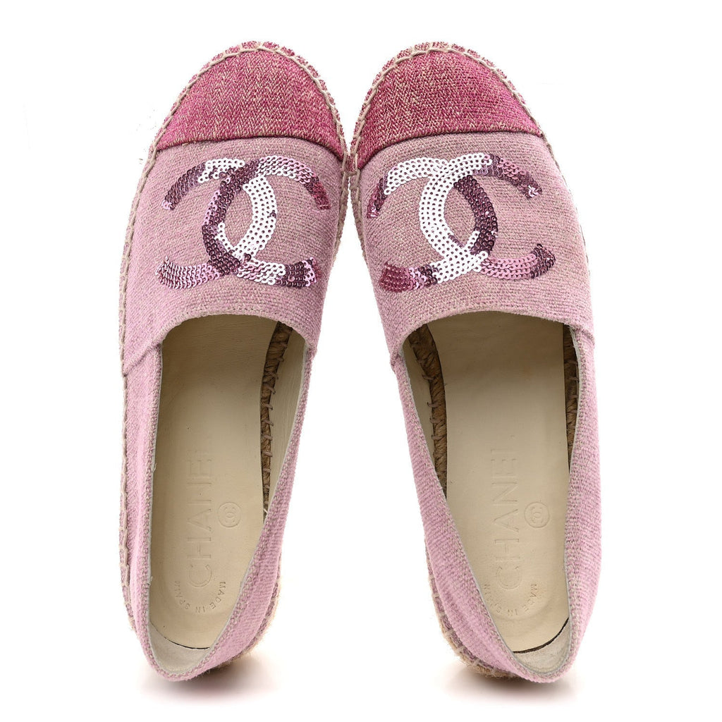 TOILE SEQUIN CC ESPADRILLES PINK DARK PINK